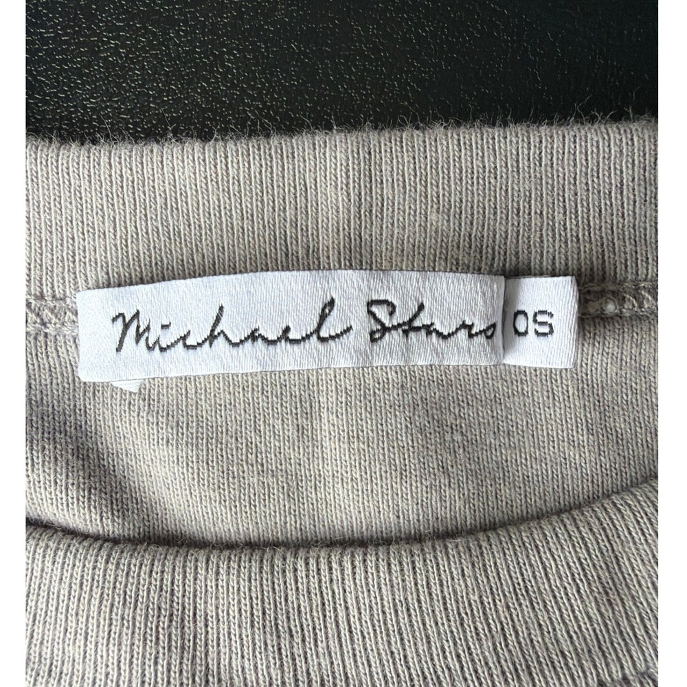 Michael Stars Womens Grey Long Sleeve Crew Neck Cotton Tee OS Made in USA - Picture 3 of 8